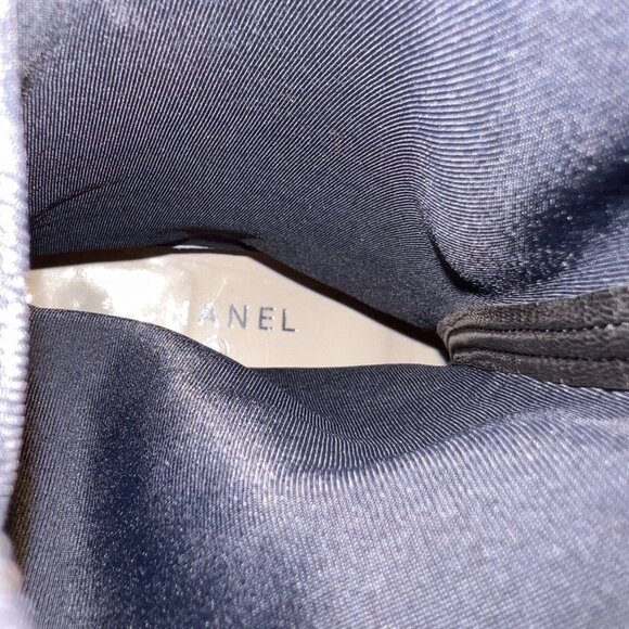 Chanel Riding Knee High Lambskin Stretch Leather Boots CC Toe Logo Size 38 8 US - Picture 12 of 12